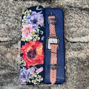 Brighton Pink Braided Strap Watch with Floral Tin
Retails $78